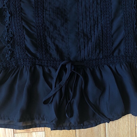 Love Stitch Peplum Blouse with Crochet and Pleat Details. - Picture 5 of 12